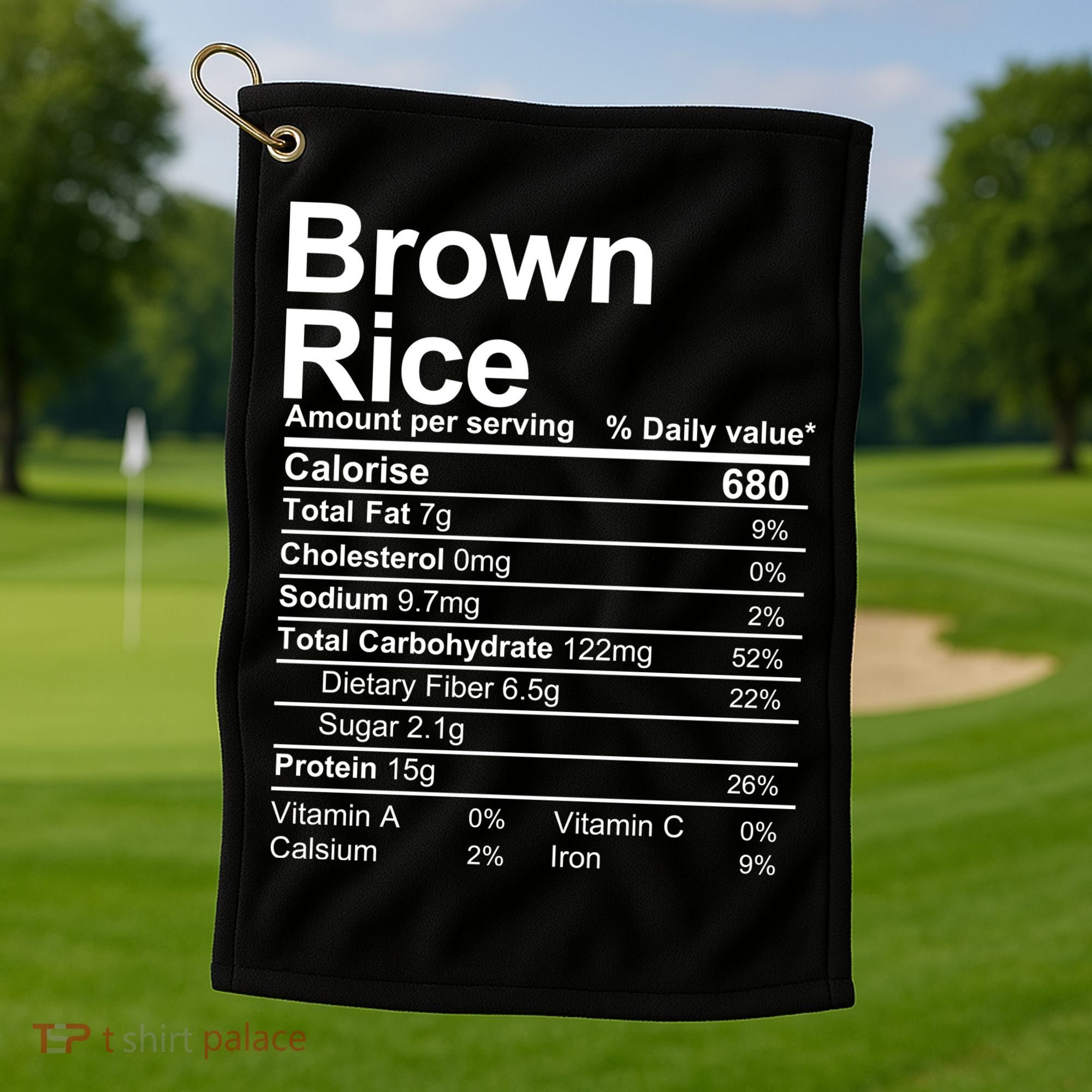 Brown Rice Nutrition Facts Label Golf Towel