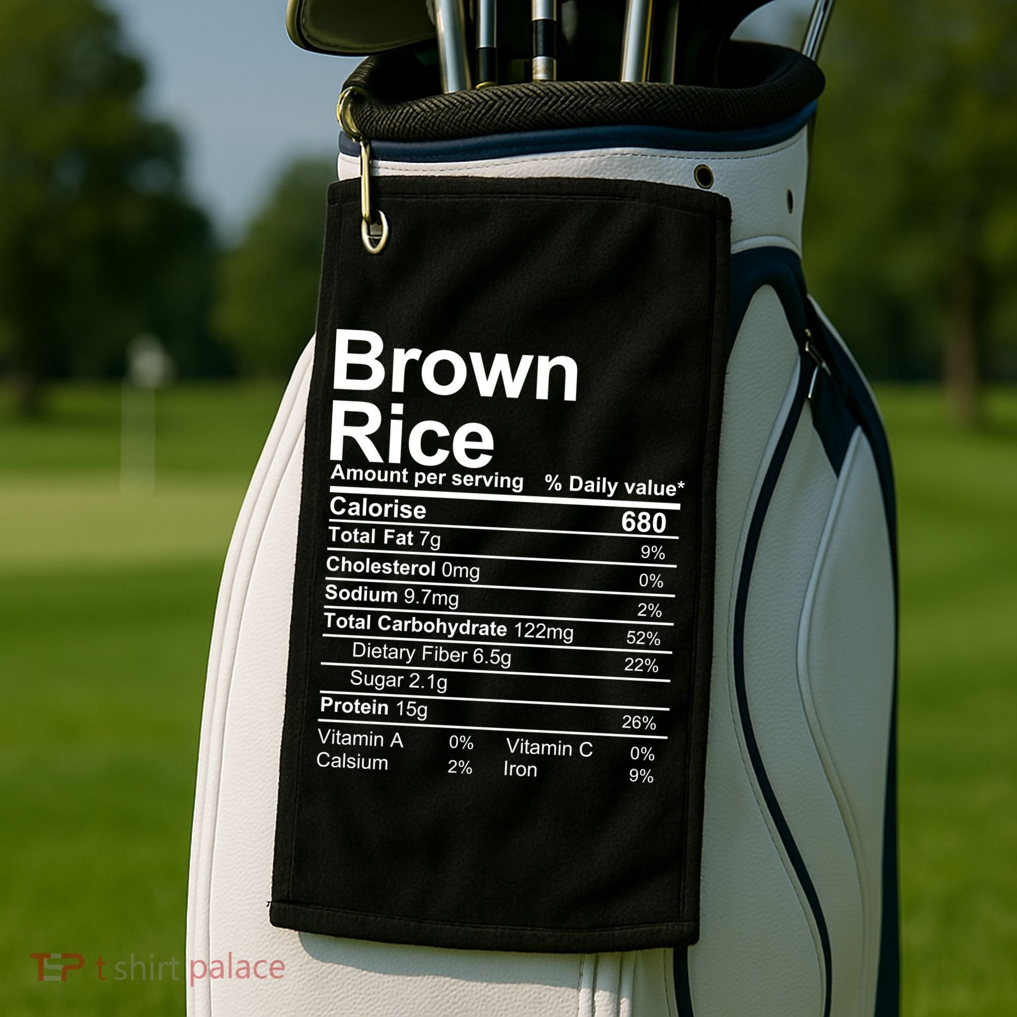 Brown Rice Nutrition Facts Label Golf Towel