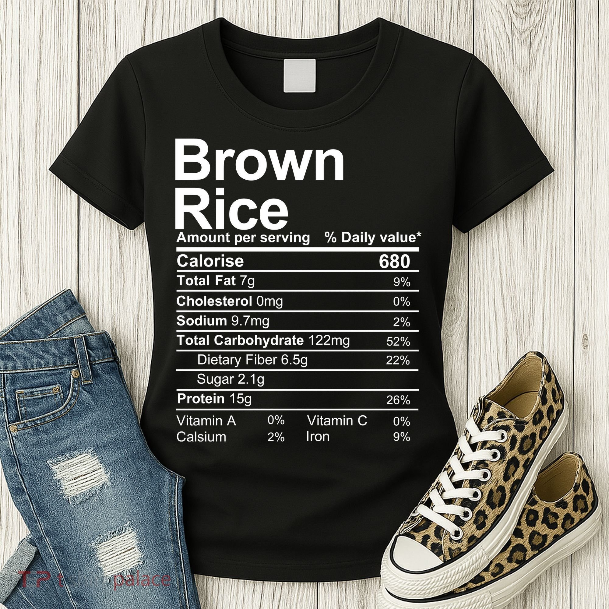 Brown Rice Nutrition Facts Label Women's T-Shirt