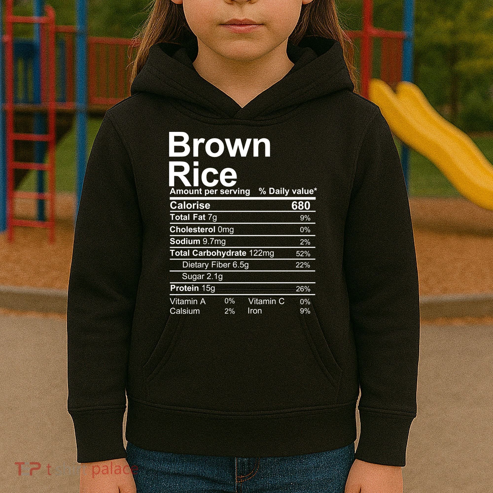 Brown Rice Nutrition Facts Label Kids Hoodie