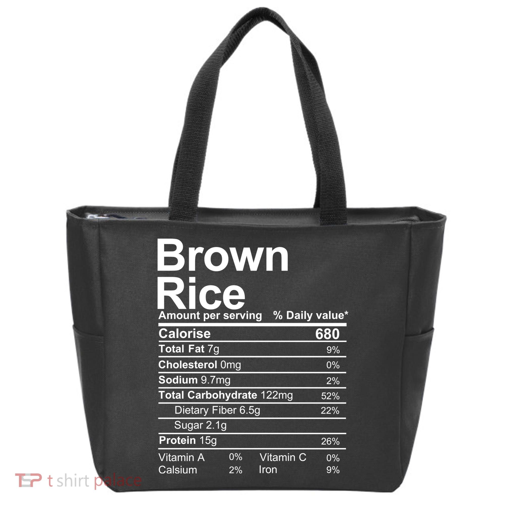 Brown Rice Nutrition Facts Label Tote Bag