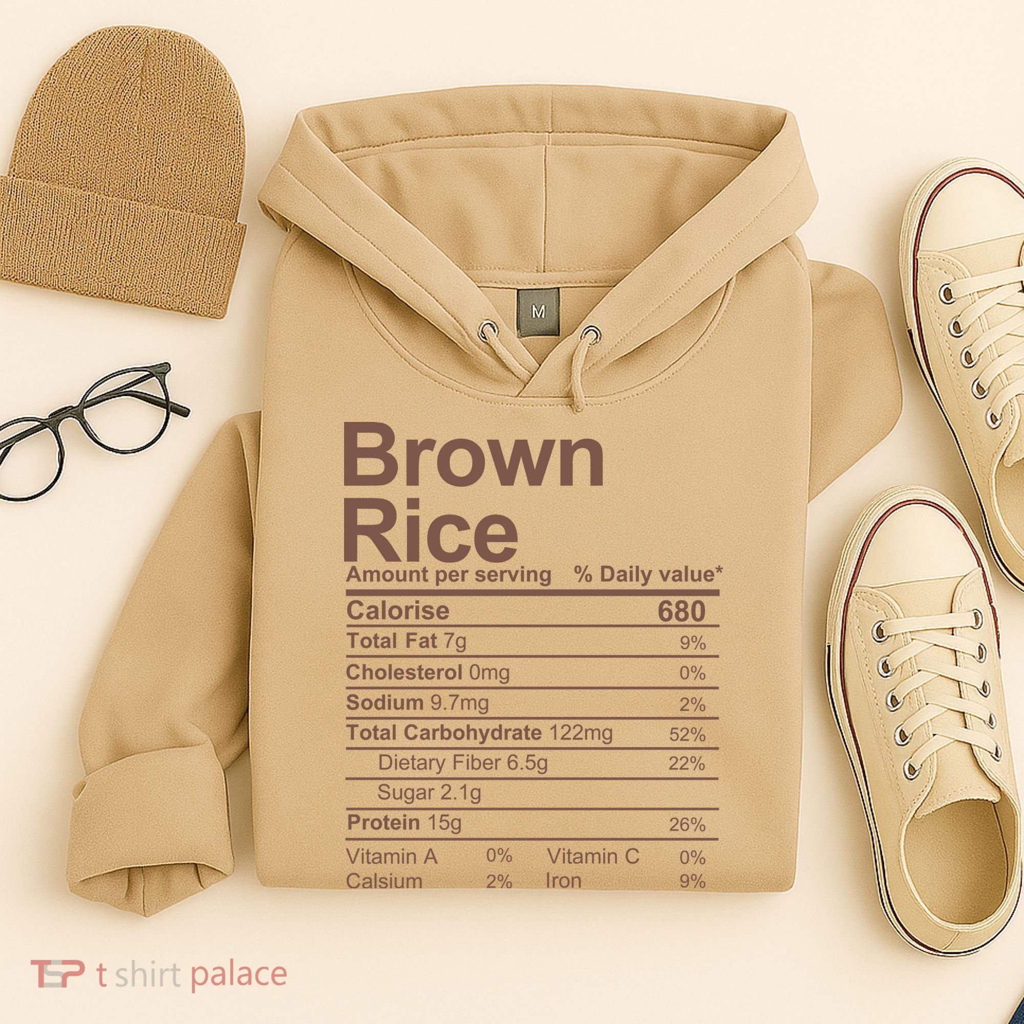 Brown Rice Nutrition Facts Label Hoodie