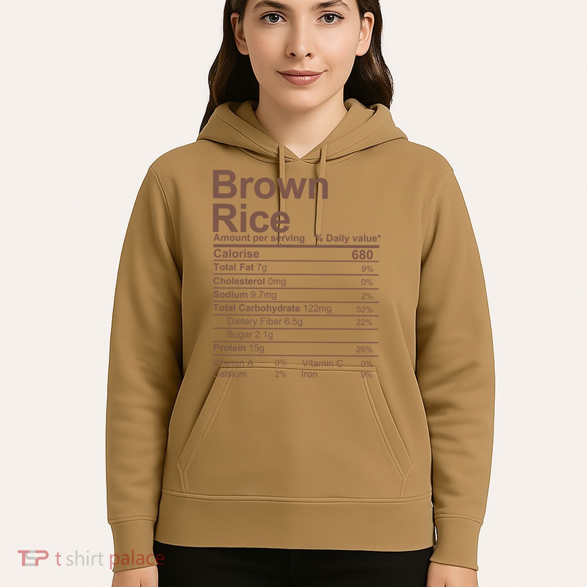 Brown Rice Nutrition Facts Label Hoodie