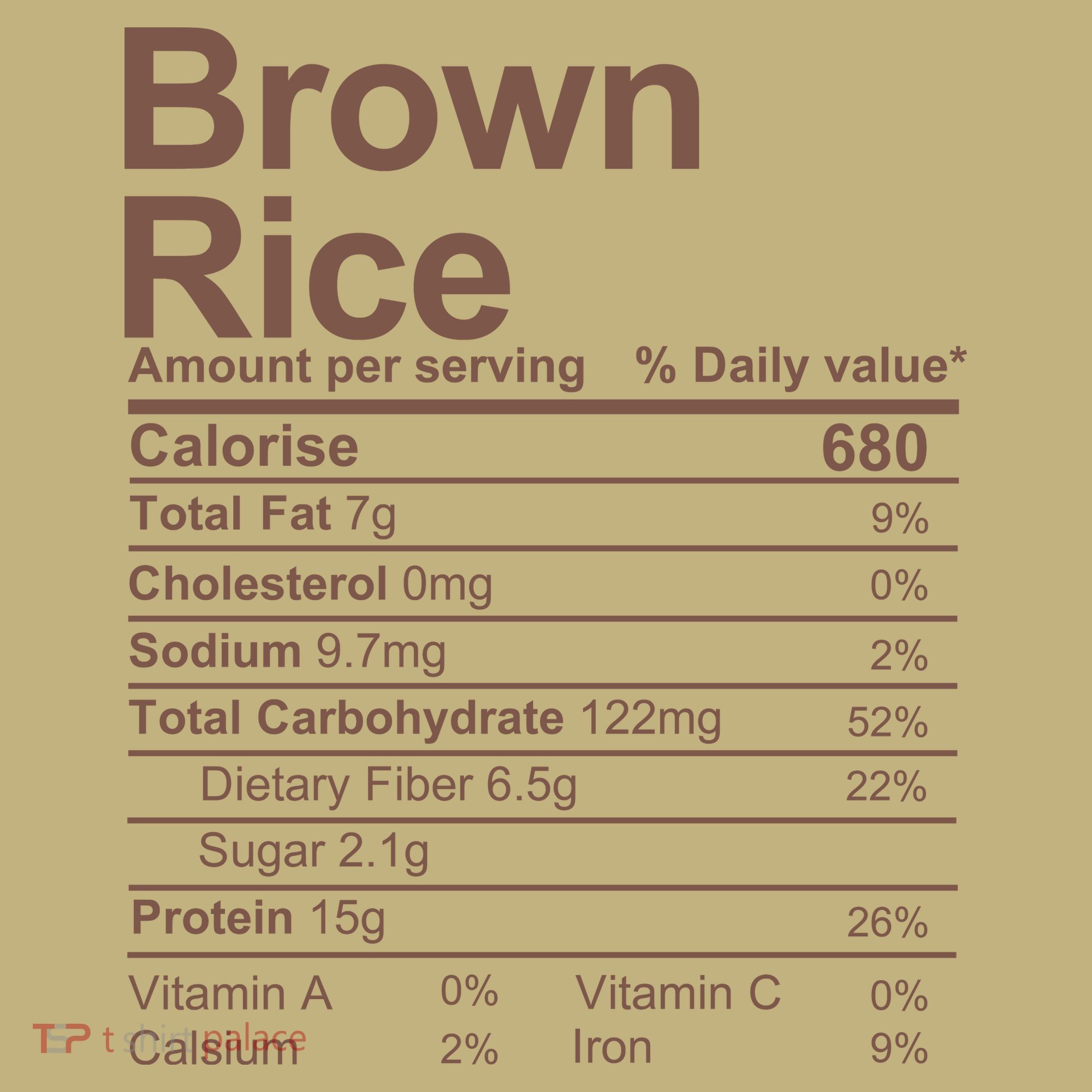 Brown Rice Nutrition Facts Label Long Sleeve Shirt