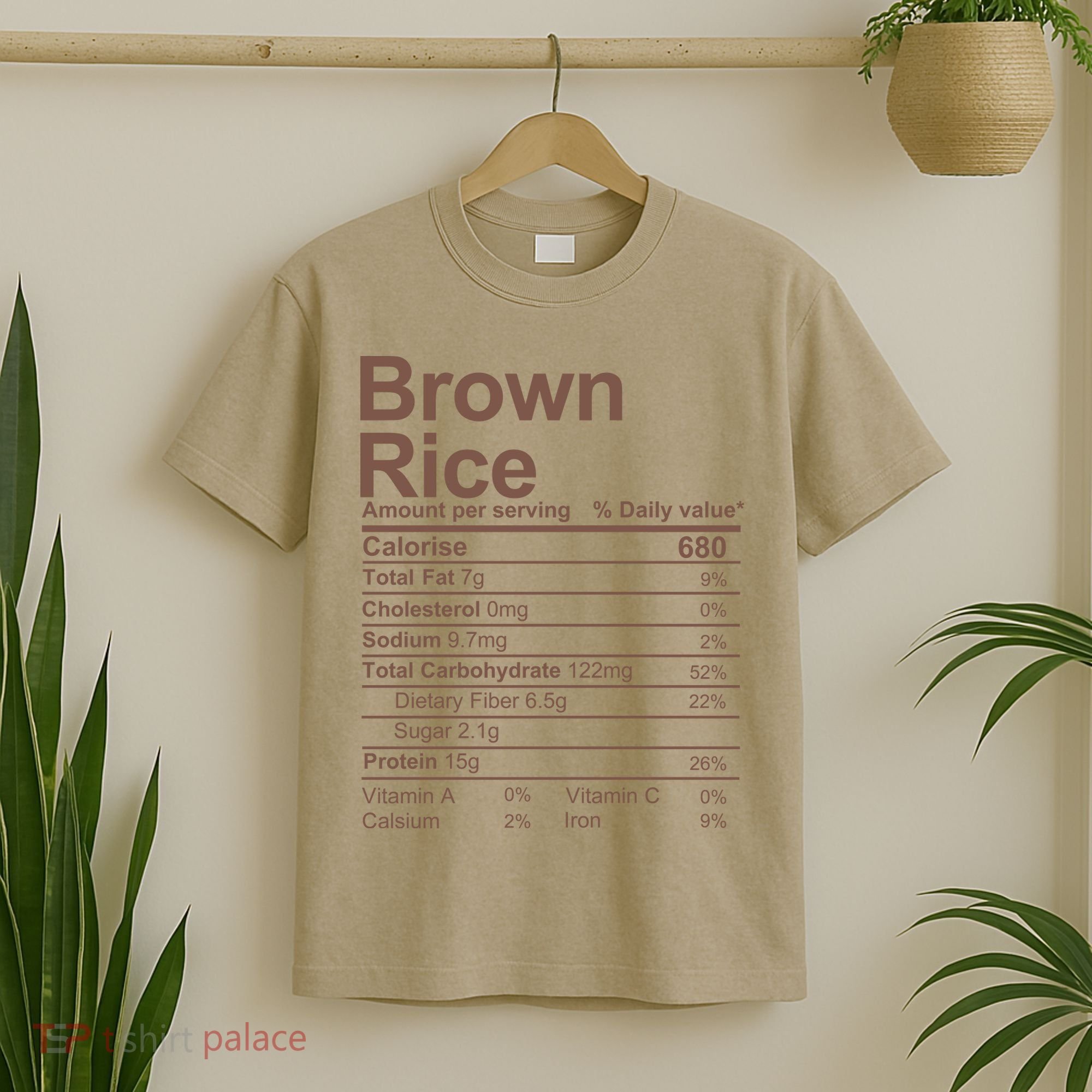 Brown Rice Nutrition Facts Label T-Shirt