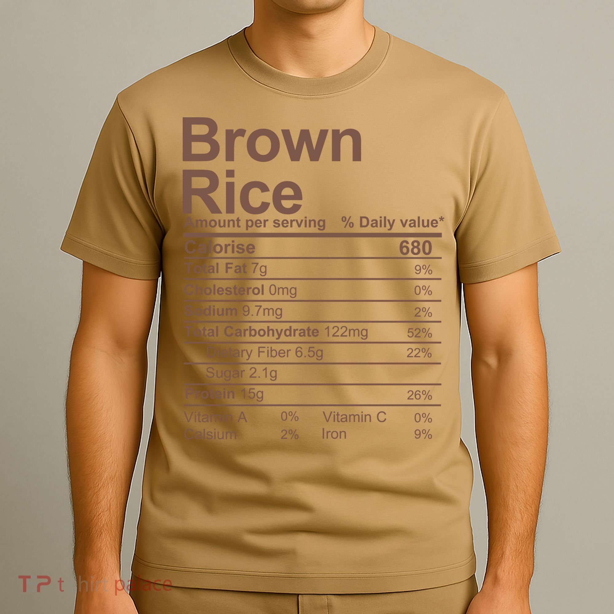 Brown Rice Nutrition Facts Label T-Shirt