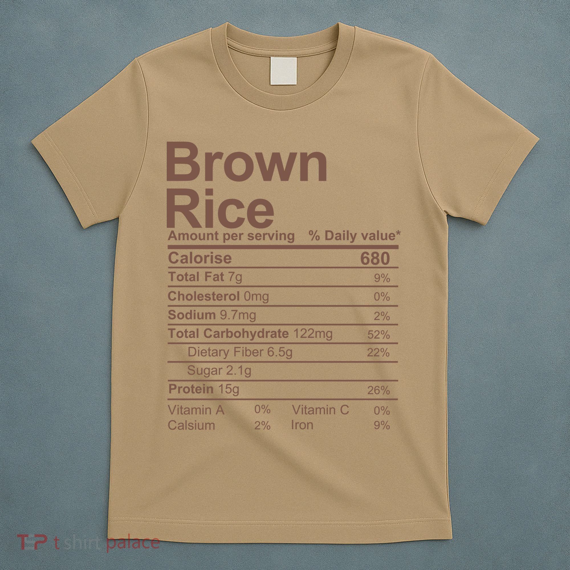 Brown Rice Nutrition Facts Label T-Shirt