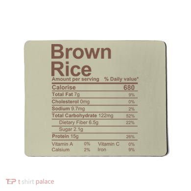 Brown Rice Nutrition Facts Label Mousepad