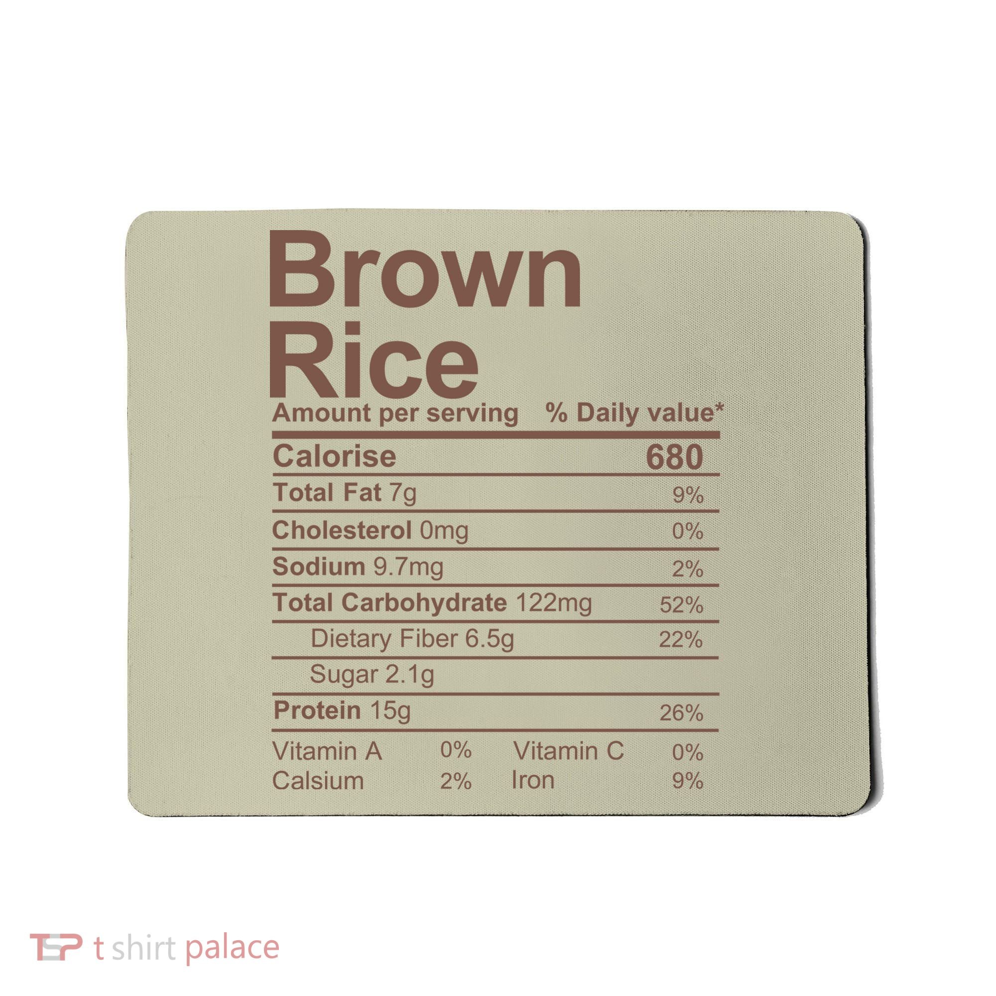 Brown Rice Nutrition Facts Label Mousepad
