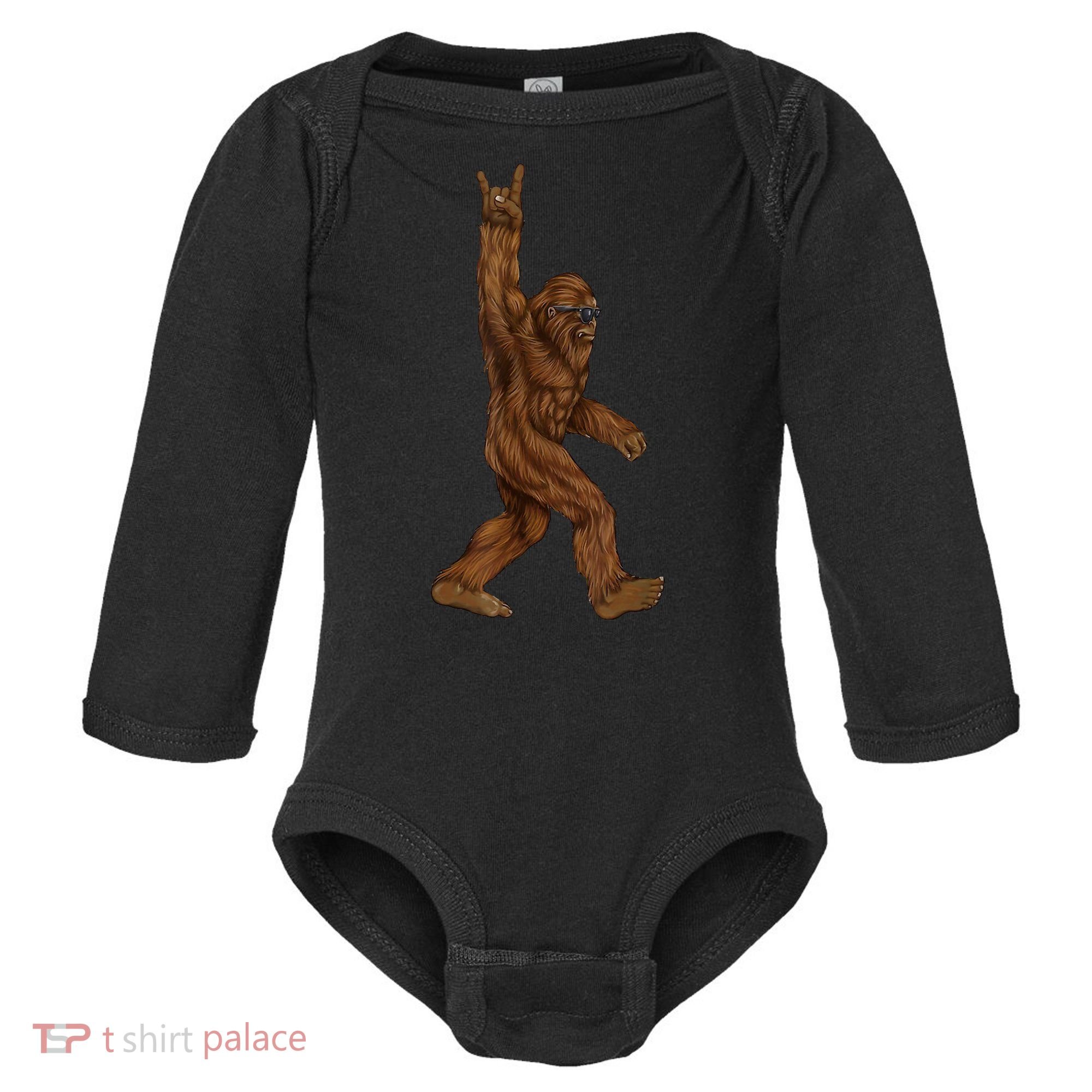 Bigfoot Rock On Baby Long Sleeve Bodysuit