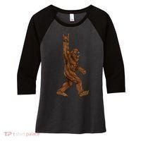 Bigfoot Rock On Women's Tri-Blend 3/4-Sleeve Raglan Shirt thumb 0
