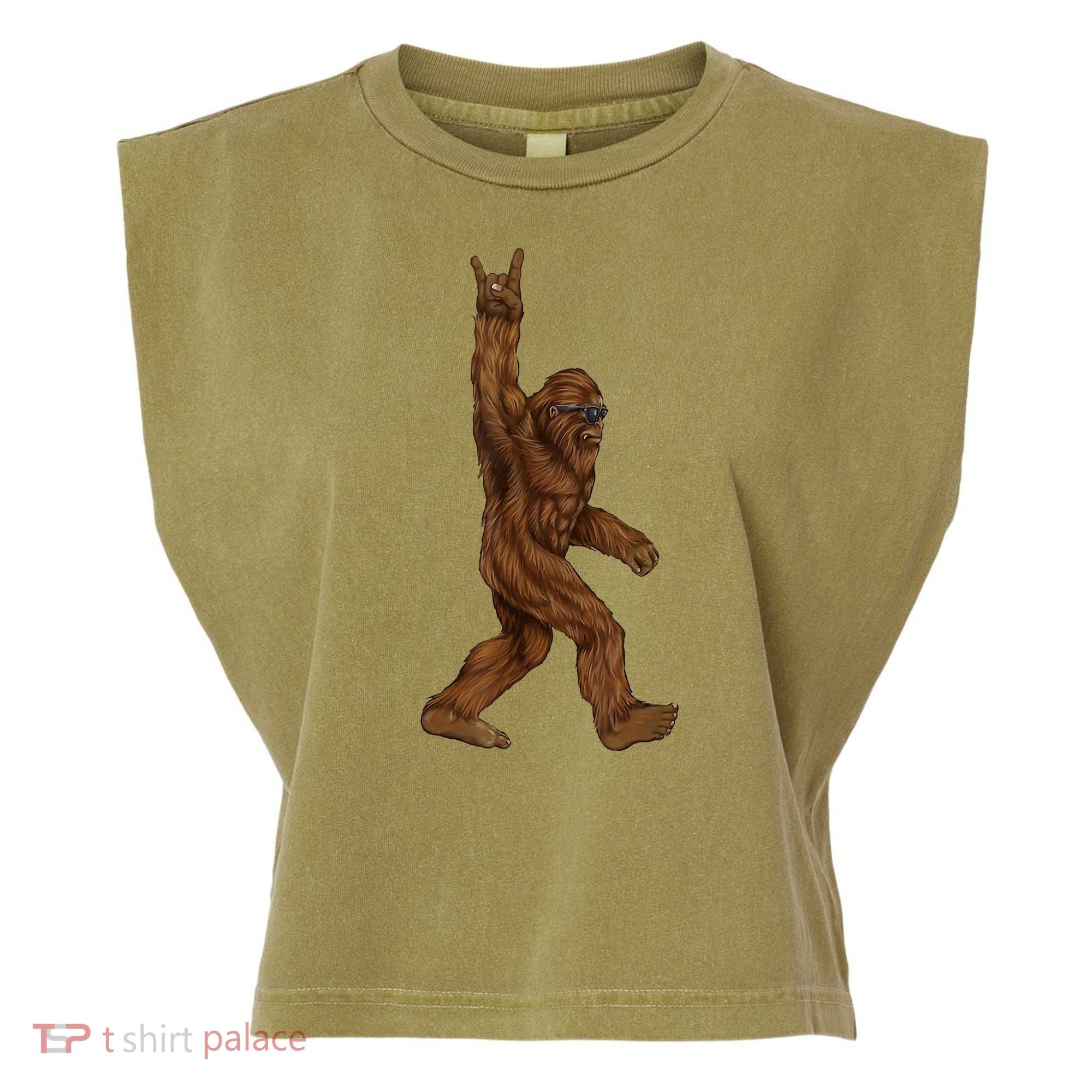 Bigfoot Rock On Garment-Dyed Women's Muscle Tee