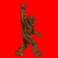 Bigfoot Rock On Santa Hat thumb 1