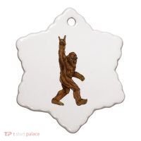 Bigfoot Rock On Ceramic Ornament thumb 0