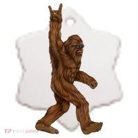 Bigfoot Rock On Ceramic Ornament thumb 2