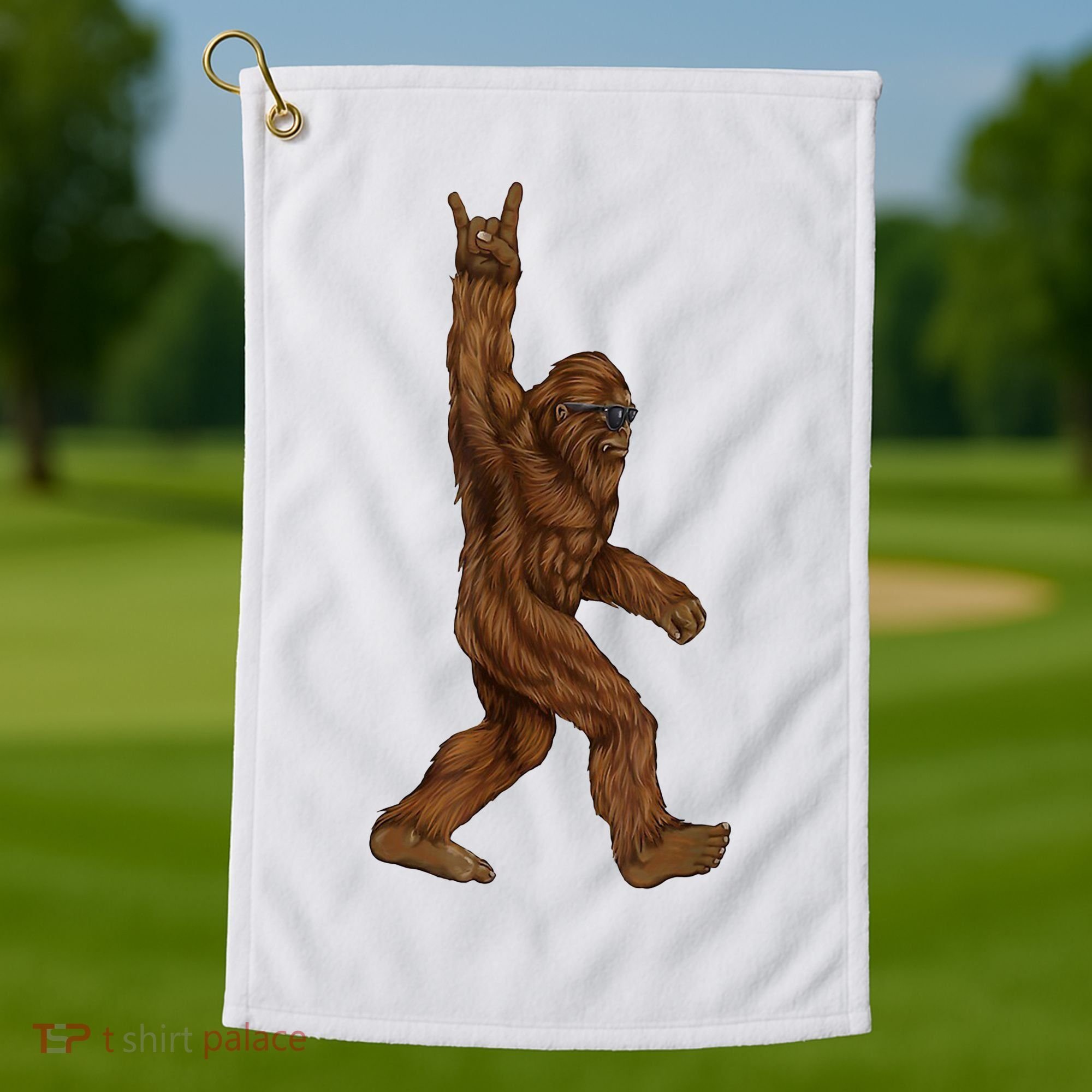 Bigfoot Rock On Golf Towel