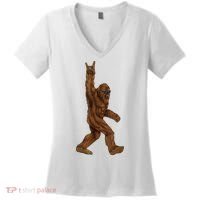Bigfoot Rock On Women's V-Neck T-Shirt thumb 0