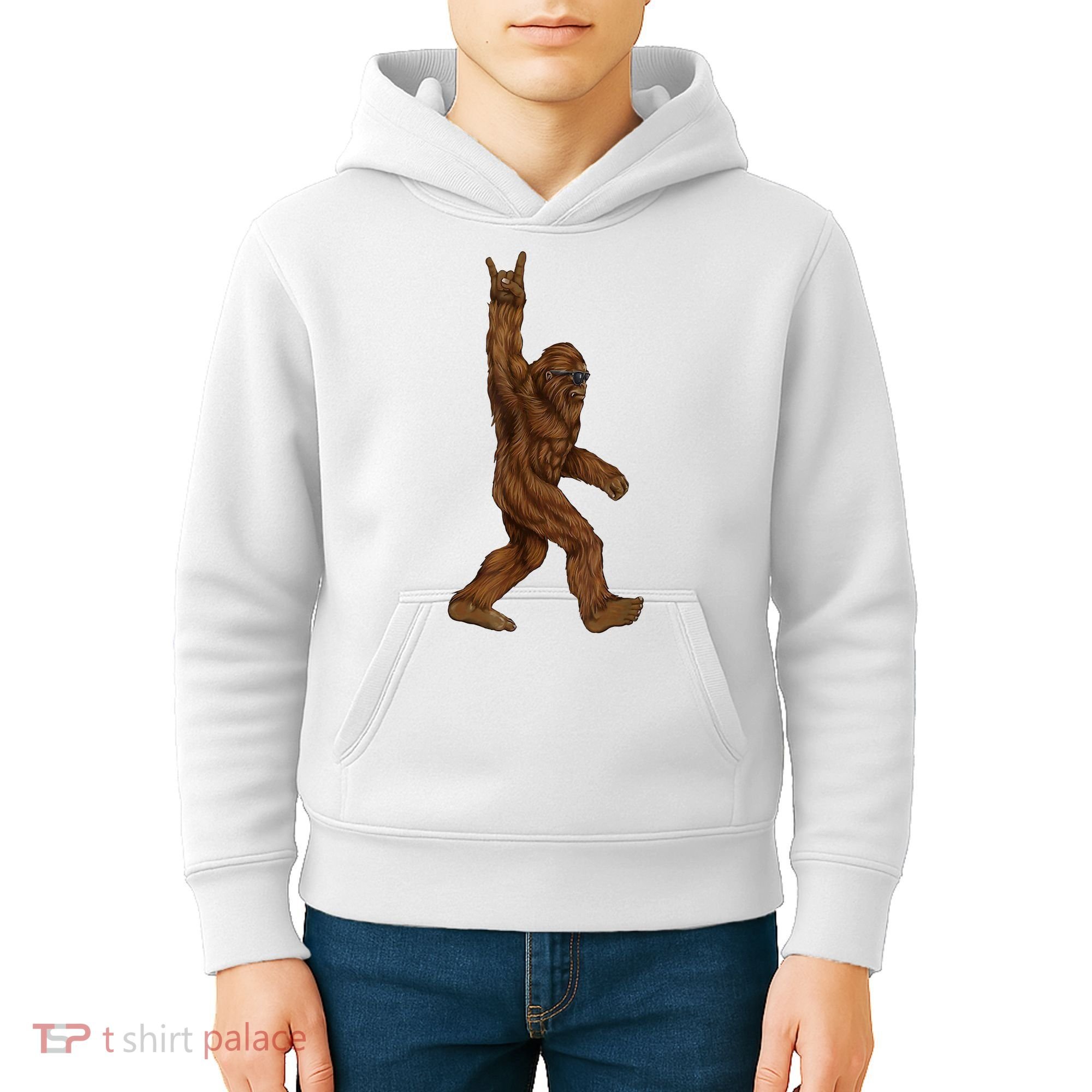 Bigfoot Rock On Kids Hoodie