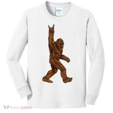 Bigfoot Rock On Kids Long Sleeve Shirt