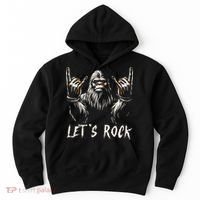 Bigfoot Rock On Funny Sasquatch Rock and Roll Let's Rock Hoodie thumb 0