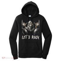 Bigfoot Rock On Funny Sasquatch Rock and Roll Let's Rock Women's Hoodie thumb 0