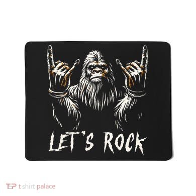 Bigfoot Rock On Funny Sasquatch Rock and Roll Let's Rock Mousepad
