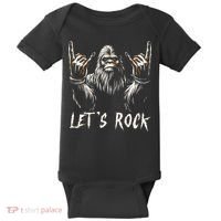Bigfoot Rock On Funny Sasquatch Rock and Roll Let's Rock Baby Bodysuit thumb 0