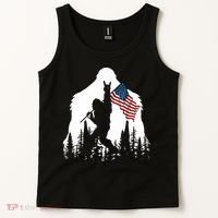 Bigfoot Rock On Hold American Flag Sasquatch Believers Tank Top thumb 2