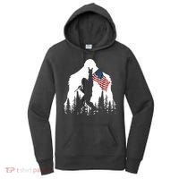 Bigfoot Rock On Hold American Flag Sasquatch Believers Women's Hoodie thumb 0