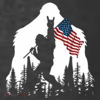 Bigfoot Rock On Hold American Flag Sasquatch Believers Women's Hoodie thumb 2