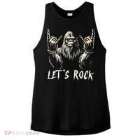 Bigfoot Rock On Funny Sasquatch Rock And Roll LetS Rock Ladies PosiCharge Tri-Blend Wicking Tank thumb 0
