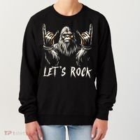 Bigfoot Rock On Funny Sasquatch Rock And Roll LetS Rock Women's Sweatshirt thumb 0