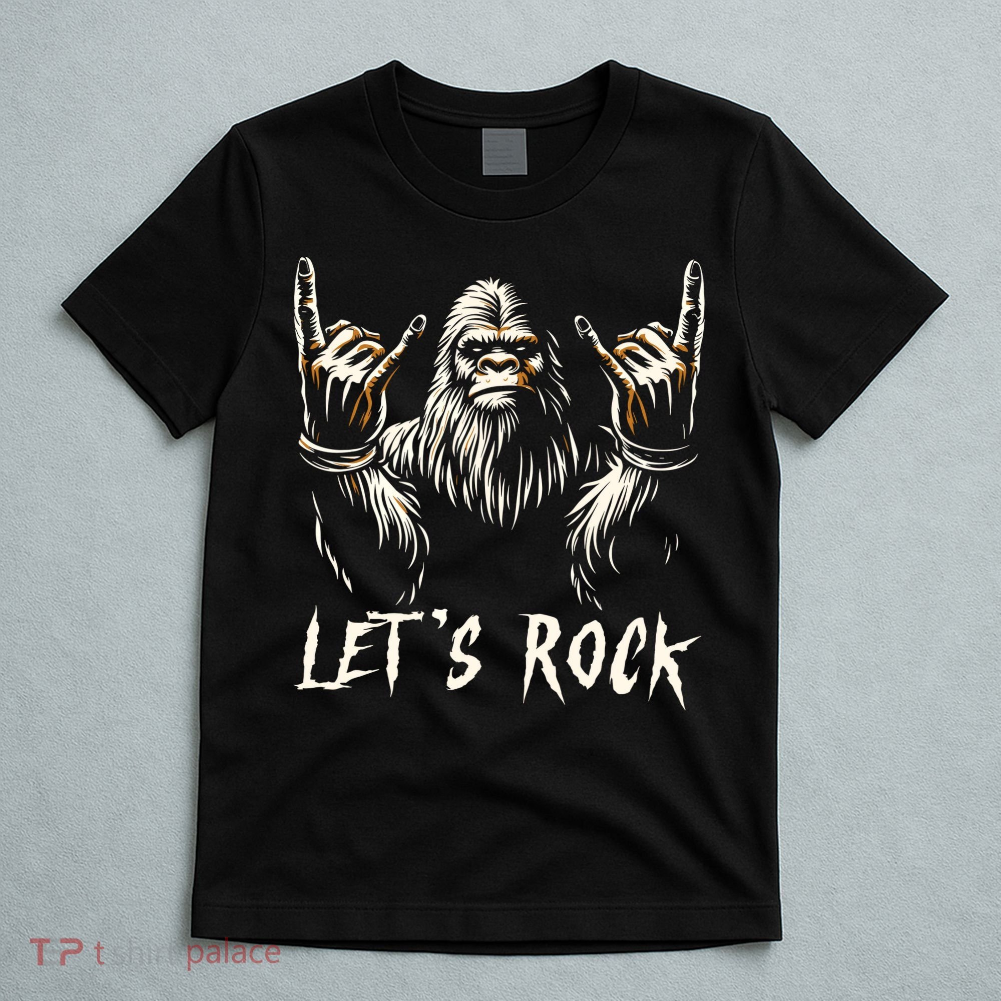 Bigfoot Rock On Funny Sasquatch Rock And Roll LetS Rock T-Shirt