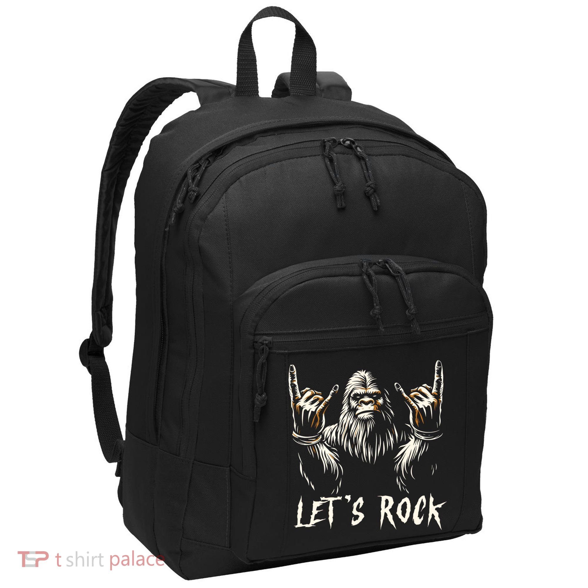 Bigfoot Rock On Funny Sasquatch Rock And Roll LetS Rock Port Authority Basic Backpack