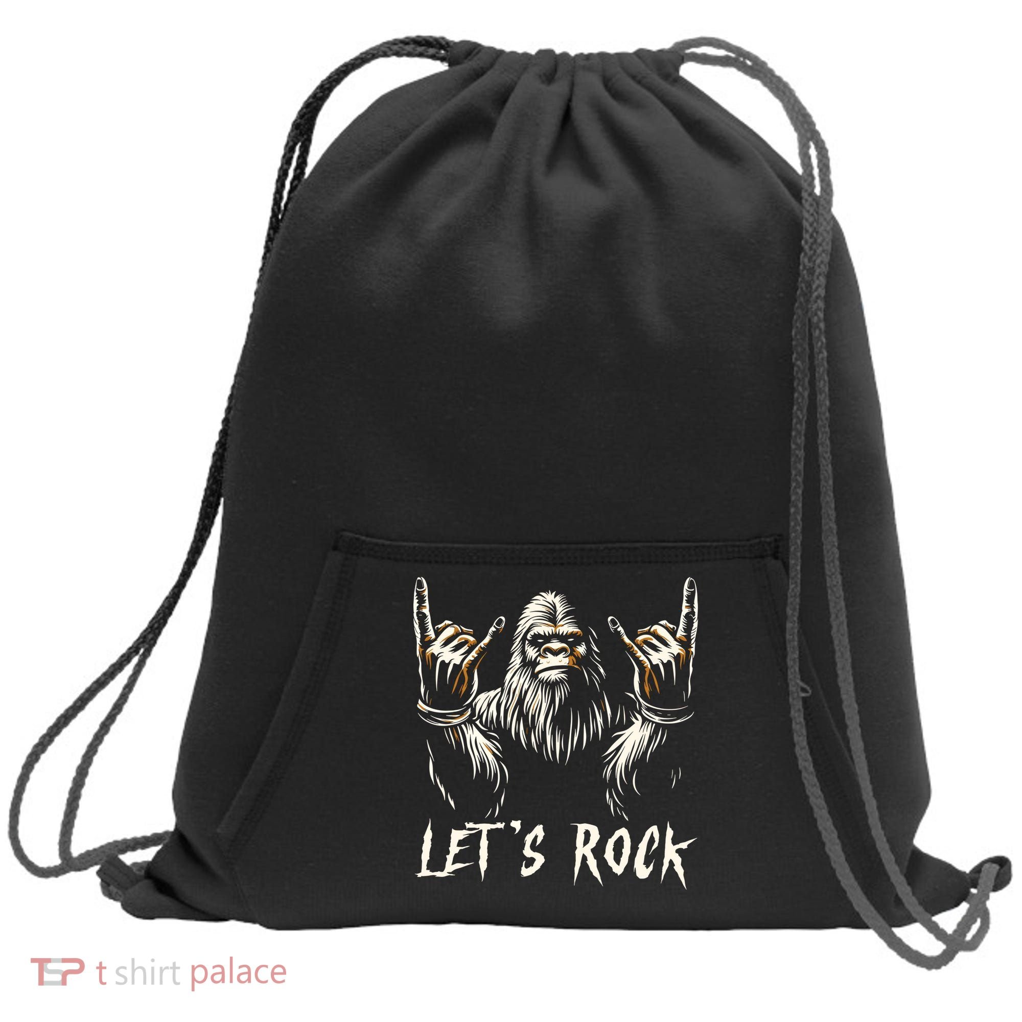 Bigfoot Rock On Funny Sasquatch Rock And Roll LetS Rock Sweatshirt Cinch Pack Bag