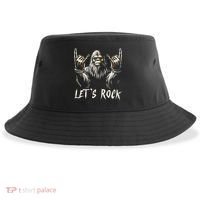 Bigfoot Rock On Funny Sasquatch Rock And Roll LetS Rock Sustainable Bucket Hat thumb 0