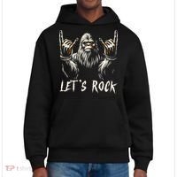 Bigfoot Rock On Funny Sasquatch Rock And Roll LetS Rock District V.I.T. Heavyweight Hoodie thumb 0