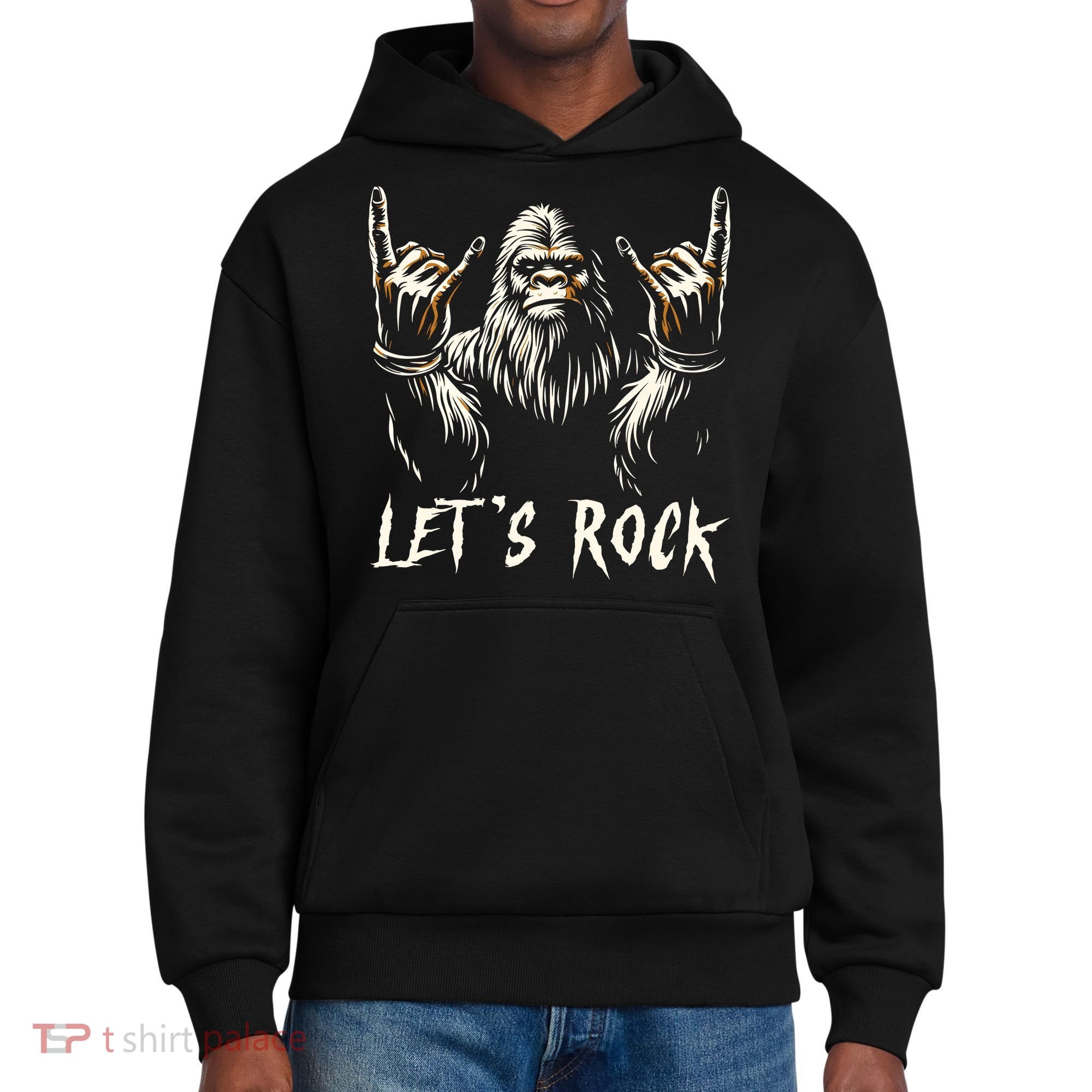 Bigfoot Rock On Funny Sasquatch Rock And Roll LetS Rock District V.I.T. Heavyweight Hoodie