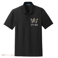 Bigfoot Rock On Funny Sasquatch Rock And Roll LetS Rock Dry Zone Grid Polo thumb 0