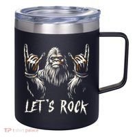 Bigfoot Rock On Funny Sasquatch Rock And Roll LetS Rock 12oz Stainless Steel Coffee Mug thumb 0