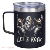 Bigfoot Rock On Funny Sasquatch Rock And Roll LetS Rock 12oz Stainless Steel Coffee Mug thumb 2