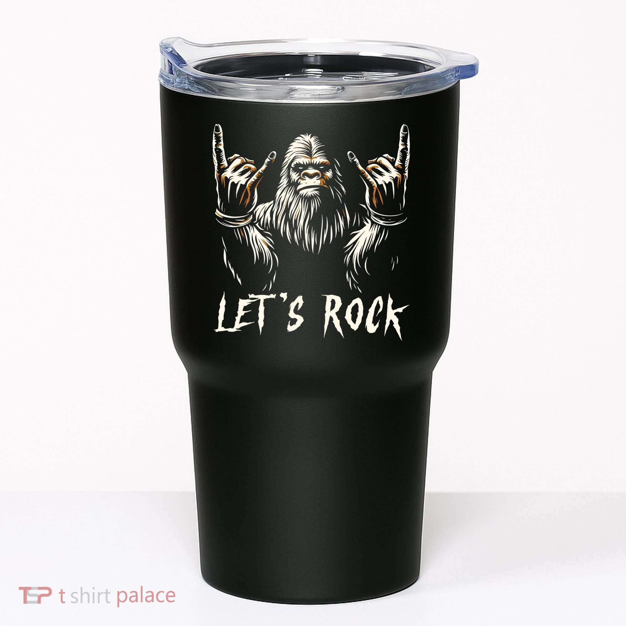 Bigfoot Rock On Funny Sasquatch Rock And Roll LetS Rock Tumbler