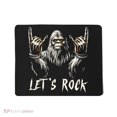 Bigfoot Rock On Funny Sasquatch Rock And Roll LetS Rock Mousepad