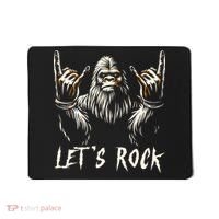 Bigfoot Rock On Funny Sasquatch Rock And Roll LetS Rock Mousepad thumb 0