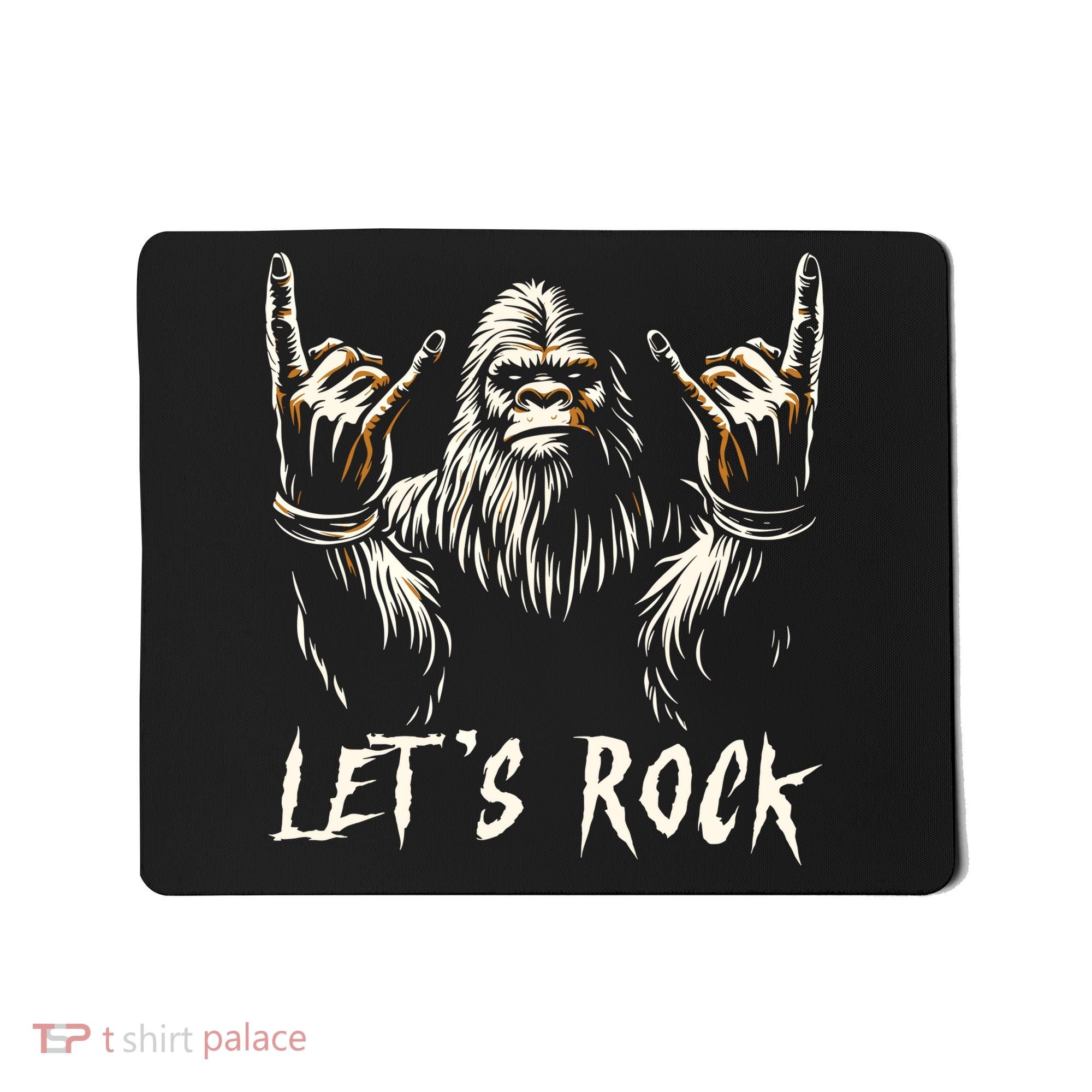 Bigfoot Rock On Funny Sasquatch Rock And Roll LetS Rock Mousepad