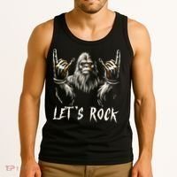 Bigfoot Rock On Funny Sasquatch Rock And Roll LetS Rock Tank Top thumb 3