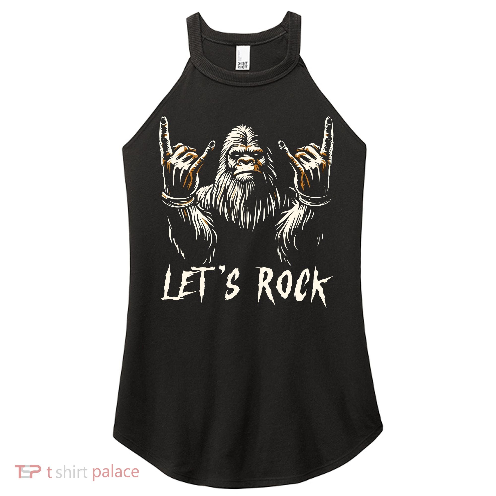 Bigfoot Rock On Funny Sasquatch Rock And Roll LetS Rock Women's Perfect Tri Rocker Tank