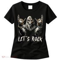 Bigfoot Rock On Funny Sasquatch Rock And Roll LetS Rock Women's T-Shirt thumb 0