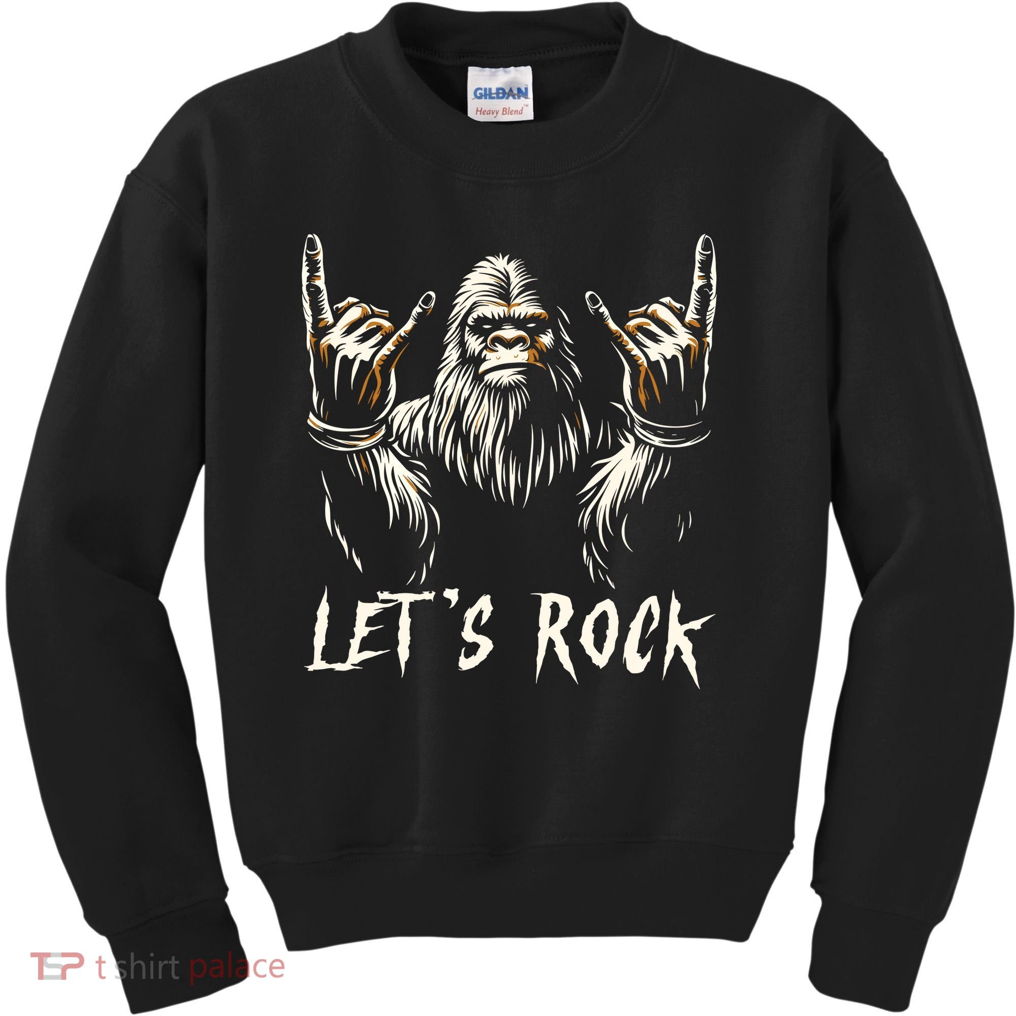 Bigfoot Rock On Funny Sasquatch Rock And Roll LetS Rock Kids Sweatshirt