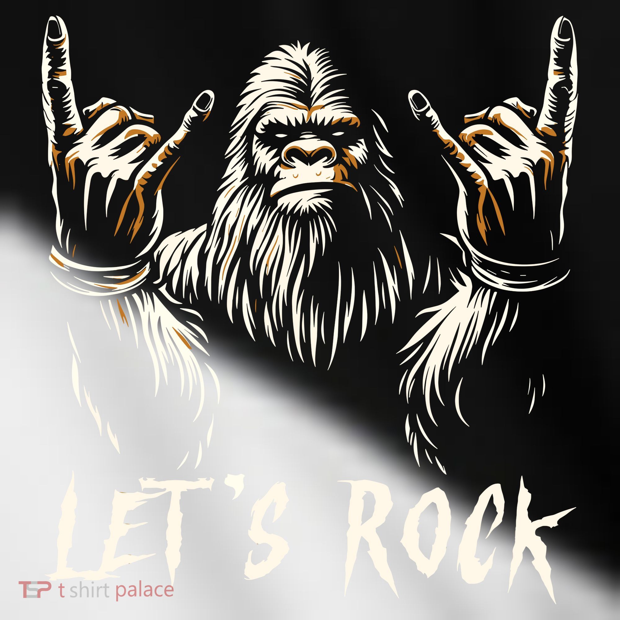 Bigfoot Rock On Funny Sasquatch Rock And Roll LetS Rock Toddler Fine Jersey T-Shirt
